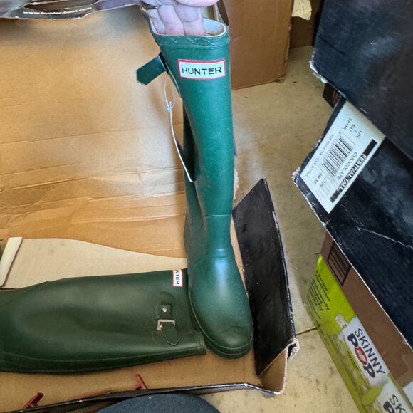 SCOTLAND Wellie Hunter Rain Boot Original Classic Tall Green 7 8 39 Wellington - Picture 4 of 13